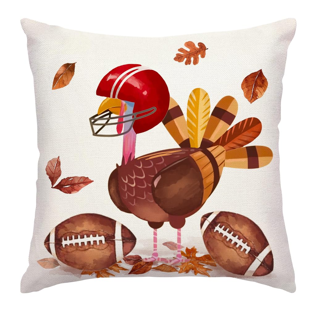 RABUSOFA Turkey Football Pillow Cover, 18x18