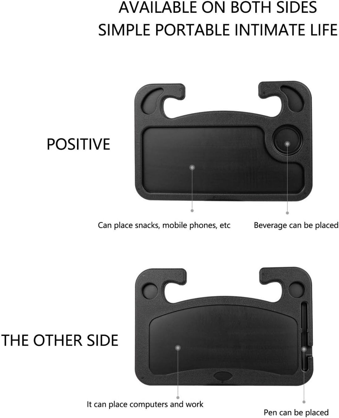 Car Mounted Small Table, Car Steering Wheel Tray Desk Eating Table for Food Drink Notebook Laptop Multifunctional Dining Plate, Support Writing Office Computer Notebook Auto Steering Wheel Desk : Automotive