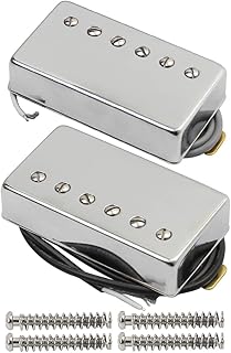 FLEOR PAF Style Humbucker Pickup Ceramic Guitar Neck + Bridge Pickup Set Chrome Fit Les Paul Style Electric Guitar