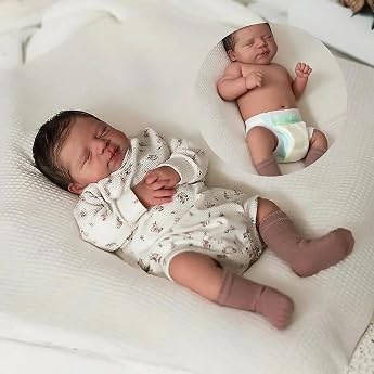Anano Realistic Silicone Reborn Doll Girl 45 cm Baby Doll Lifelike Full Silicone Baby with Waterproof, Feels Like a Real Baby