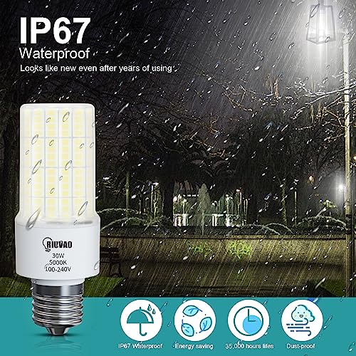 Riuvao GCL30 Led Light Bulb, Equivalent 250W Led Bulbs 30W 3750 Lumen Super Bright 5000K Cool Daylight White Non-Dimmable Waterproof Led Corn Light Bulb E26/E27 Medium Base thumb #4