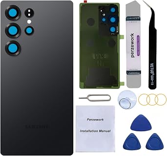 Rear Back Glass Replacement for Samsung Galaxy S25 Ultra 6.9-inches with Reparing ToolkitTitanium Black