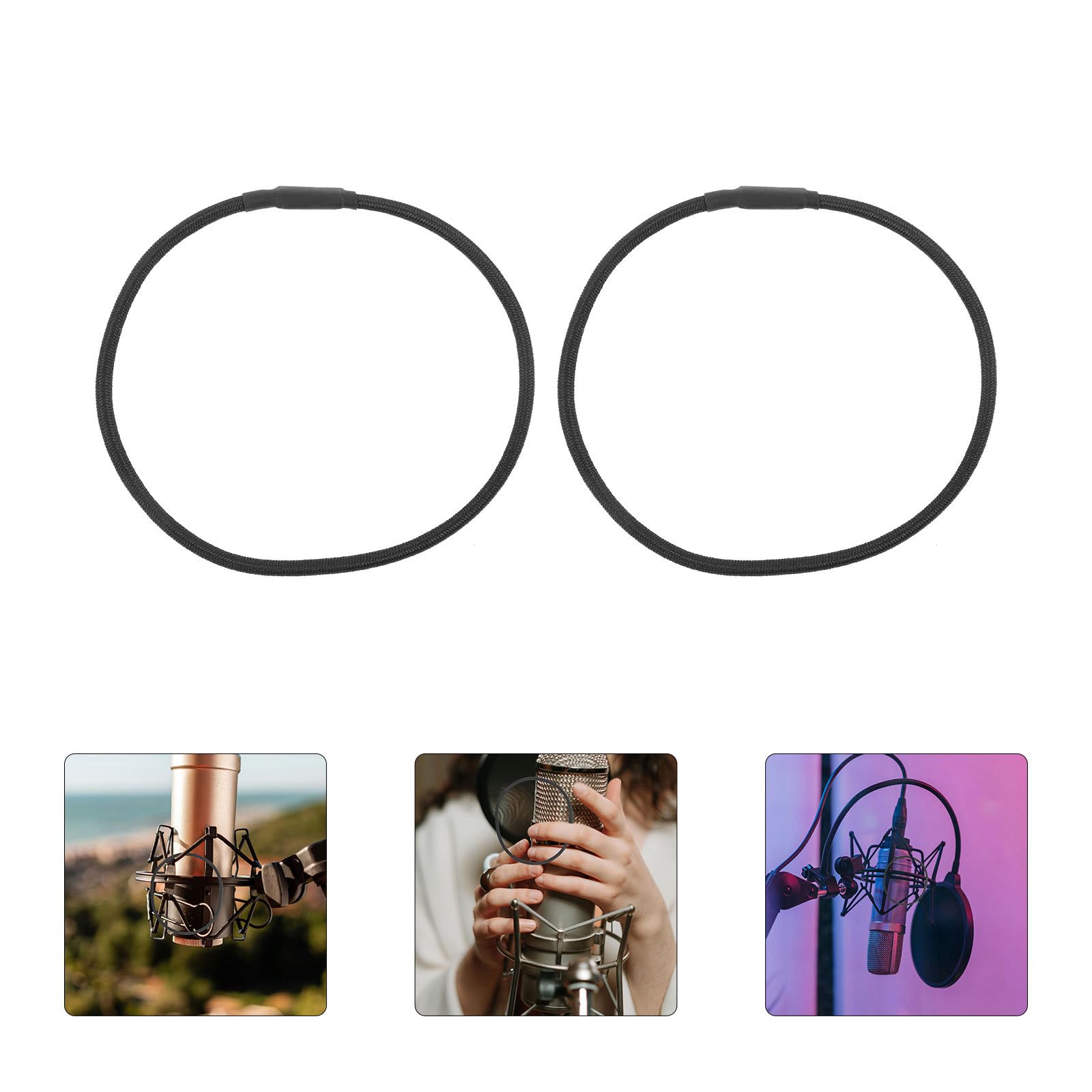 Didiseaon 10 Pièces Corde D'amortisseur à Microphone Corde Élastique Support De Micro Pour Pied Porte-micro Pour Entretien à Cadre Antichoc Support De Microphone Caoutchouc Noir
