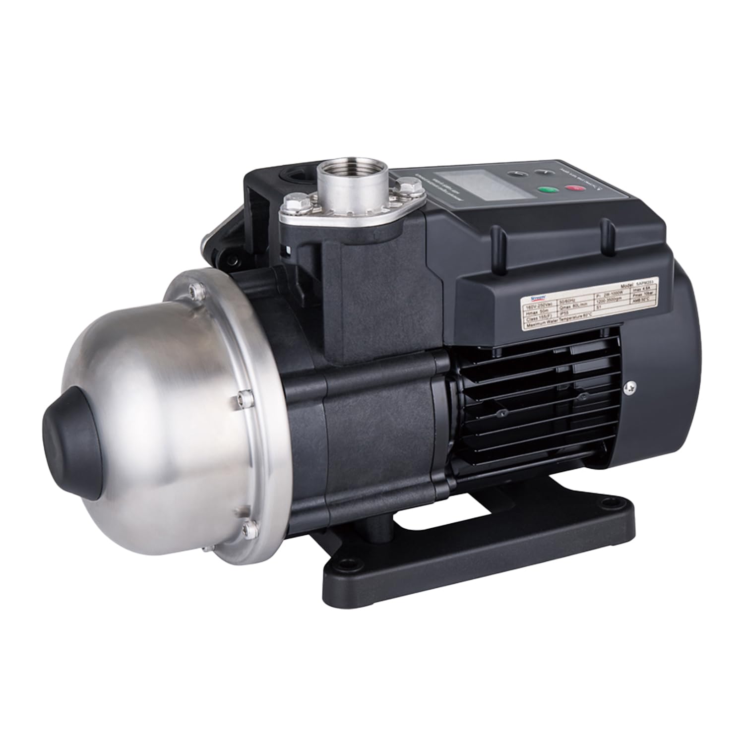Ozmosis EZ Black Mini Pressure Booster Pump 1HP (800W~1000W) 115V~230V Durable Stainless Steel and Aluminum Construction, Constant Pressure, Variable Frequency, Pump (115, Volts)