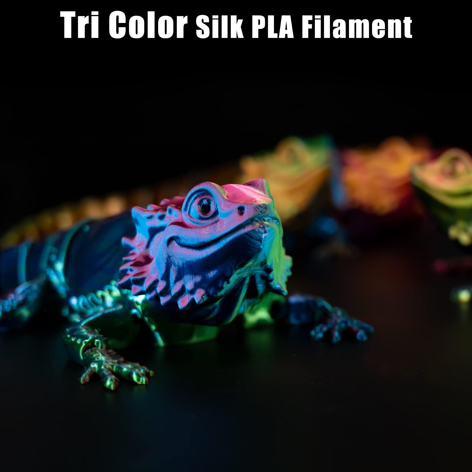 Filamento de impresora 3D PLA, filamento PLA 3 en 1 arcoíris de 1,75 mm +/-0,02 mm, filamento de triple color PLA de seda, paquete de filamento 3D de coextrusión, 200 g x 4 carretes