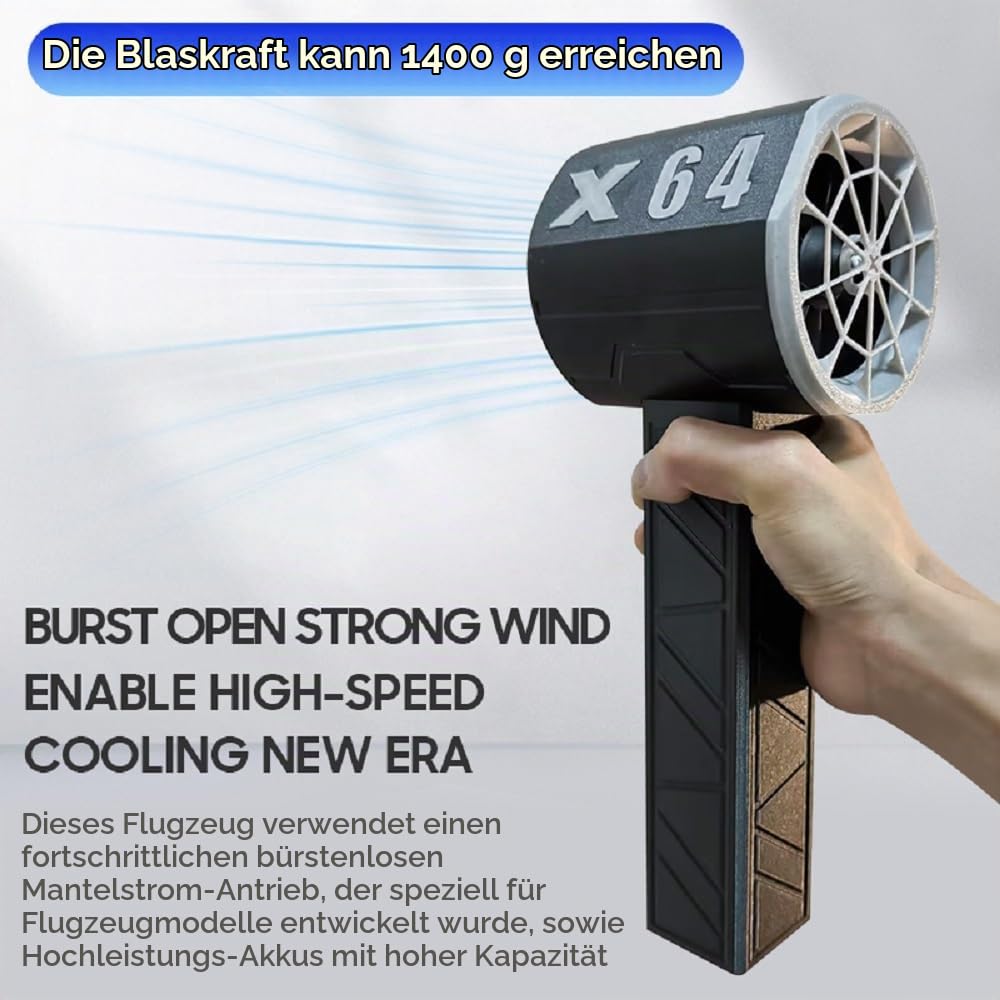 Elektrische-Staubgebläse-Druckluftspray, 150000 U/min Turbo Jet Blower, Compressed Air Duster Turbo Gebläse mit 8000mAh Akku und Bürstenlosem Motor, für PC, Auto, Sofa, Garten
