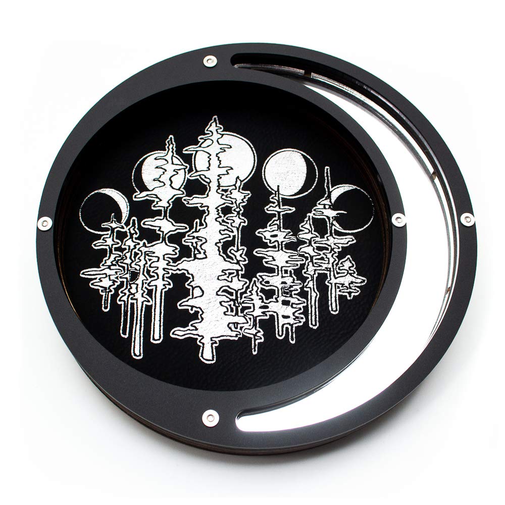 C4Labs 7.25" Padded Vegan Leather Eclipse Dice Tray - Lunar Tree Forest