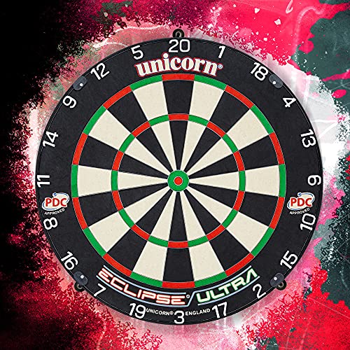Unicorn Eclipse Ultra Professional Bristle Dartboard With Ultra Sisal, Ultra Spider And Ultra Clarity, Professional Dart Board For Adults,Black #TOP6