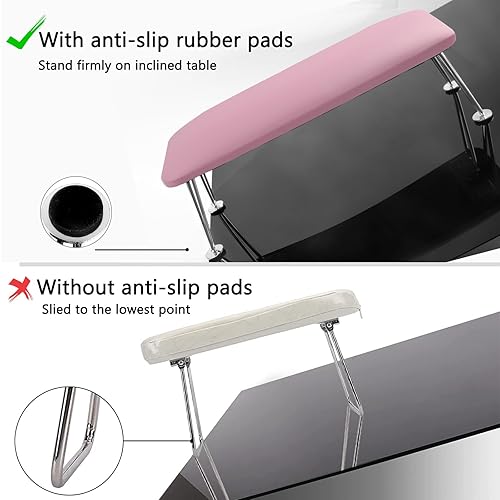 Miniatura 5 de BQAN Reposabrazos para uñas, nuevo color morado para tecnología de uñas, soporte de manos profesional de cuero de microfibra para mesa de uñas,