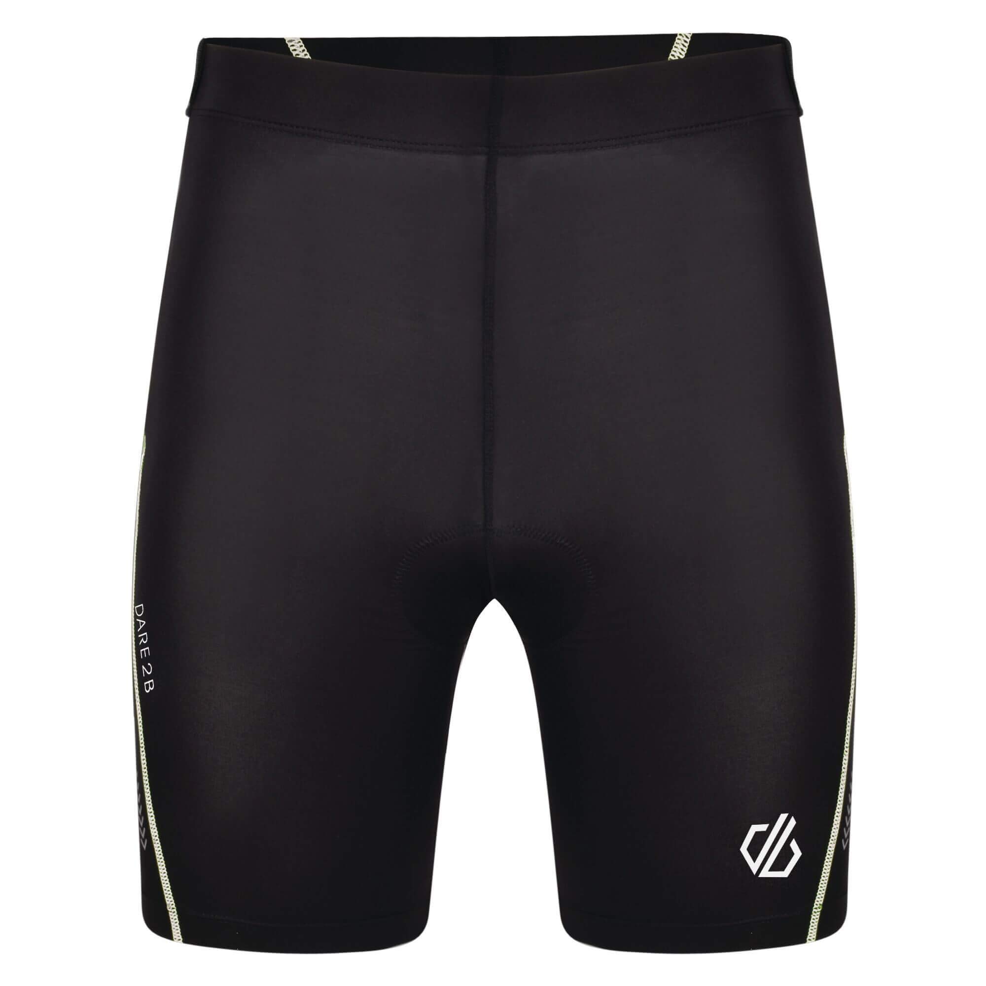 Dare 2b Mens Reflective Gel Padded Cycling Shorts in Black | Moisture/Sweat Wicking Fabric for Quick Drying Comfortability