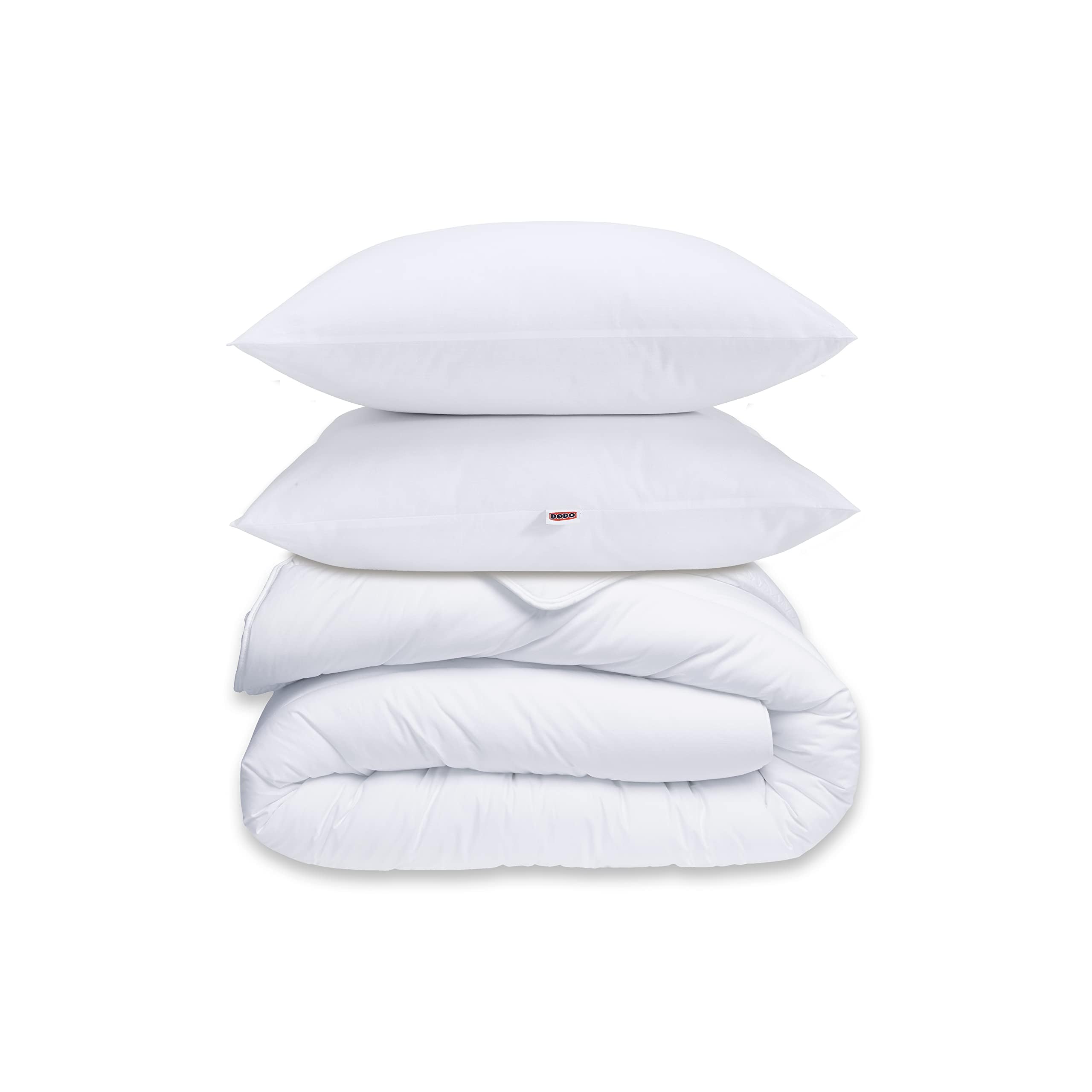 DODO - Pack Couette Tempérée 220x240 cm + 2 Oreillers 60x60 cm - Convient 2 Personnes - Tissu 100% Polyester - Garnissage Synthétique 100% Polyester Volupt'air - Lavable en Machine à 40°C