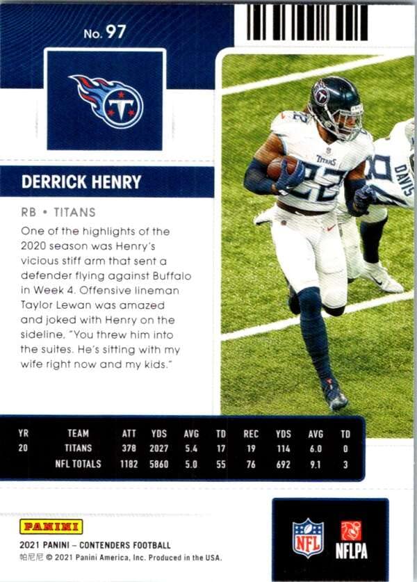 Amazon.com: 2021 Panini Contenders Season Ticket #97 Derrick Henry