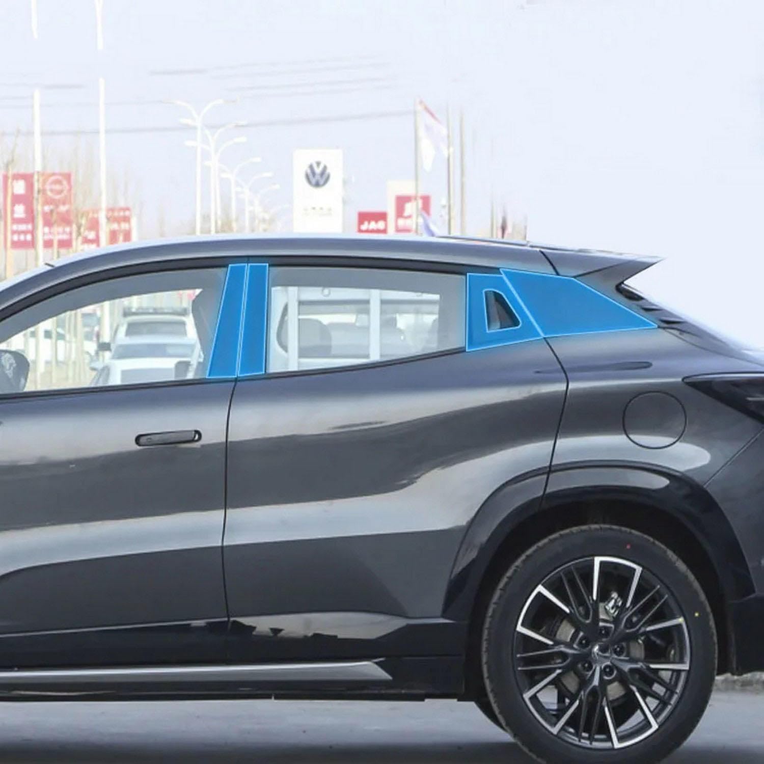 Car Exterior Car Window Pillar Anti-Scratch TPU Protective Film Anti-Scratch Film Accessories，for Changan UNI-T 2020-2024, transparent