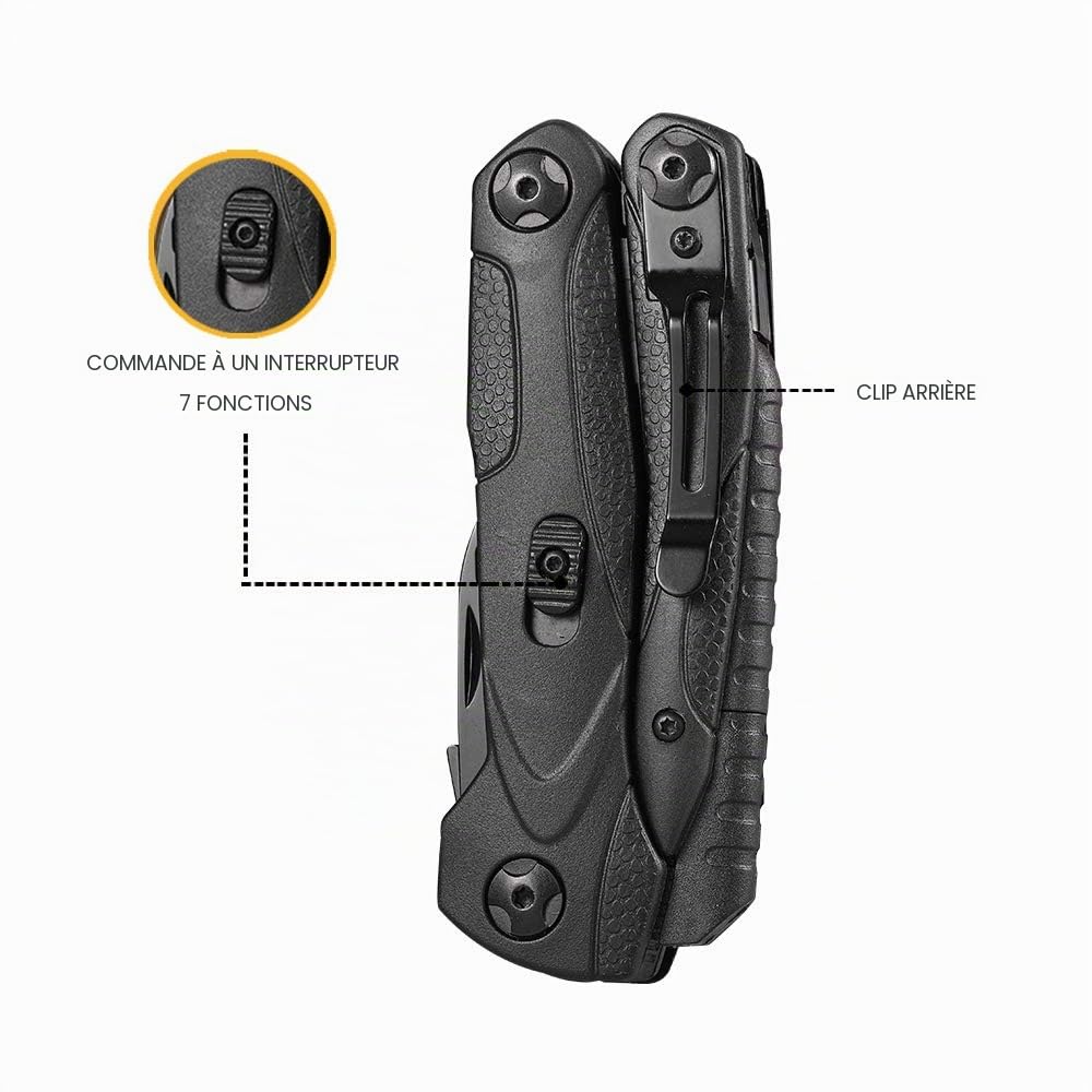 Roxon CM1349 Spark Pince multi-outils 14 en 1, pince pliante multifonction, ensemble d'outils de survie en plein air portable