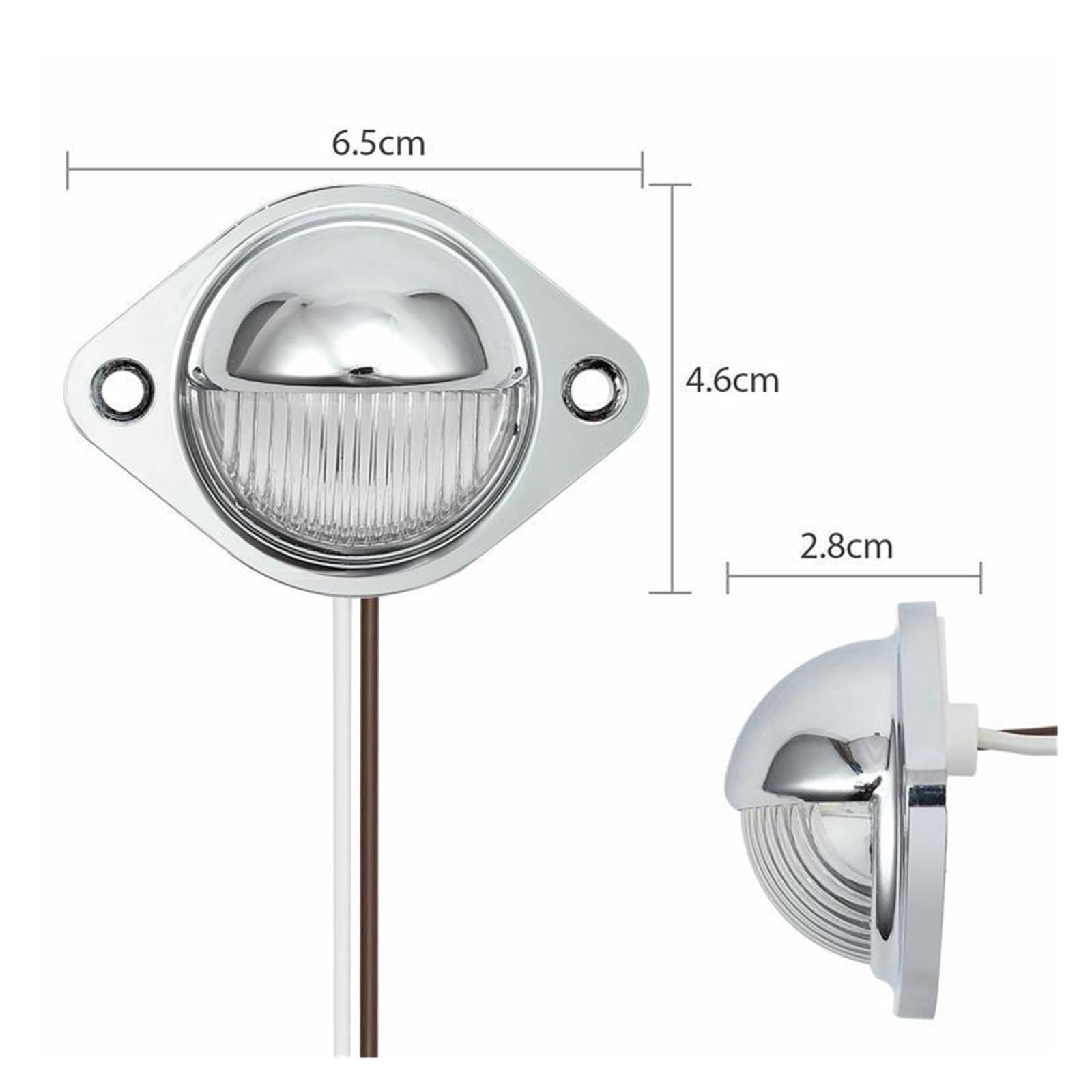 Conjunto piloto trasero coche Luces LED Universales Para Matrícula, Carcasa Cromada, 12V-24V, 0,06a, 5W, Para Coches, Camiones, SUV, Remolques, Furgonetas, Caravanas, 2 Uds