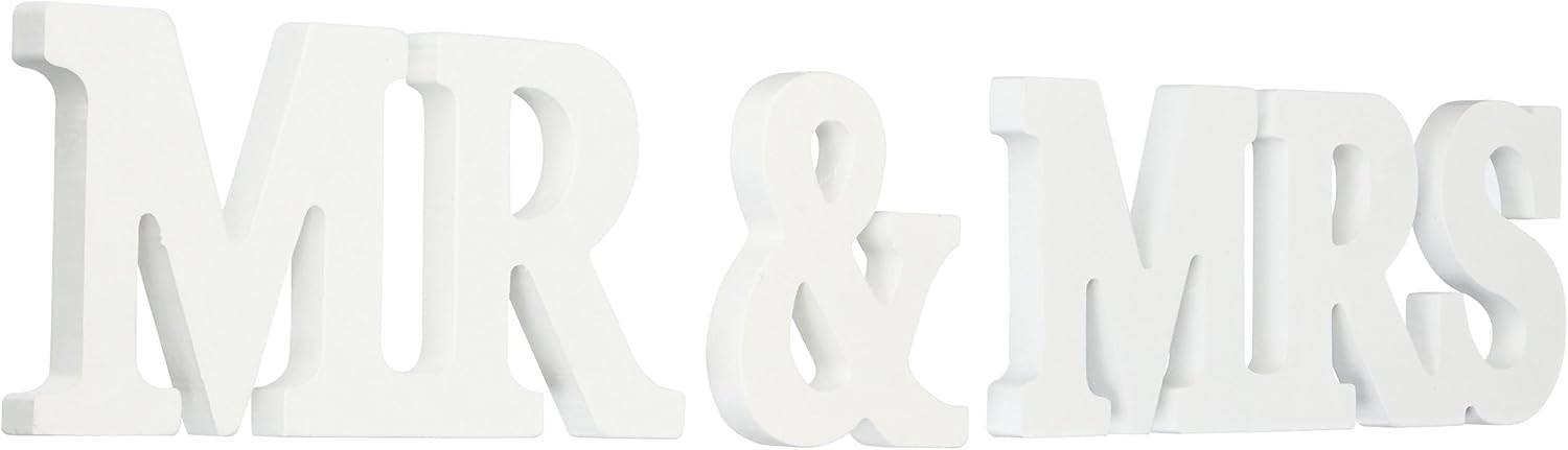 OLIA DESIGN OliaDesign Mr & Mrs Wedding Decoration, White
