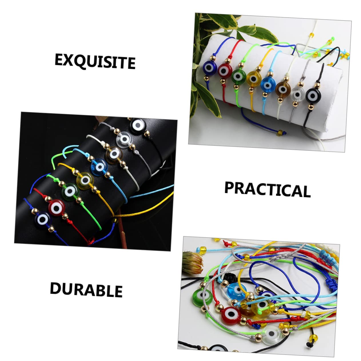 Beaupretty 60piezas Pulsera Ajustable De Ojo Turco Joyería De Amuleto Para Hombres Mujeres y Niño Niña Para y Uso Diario