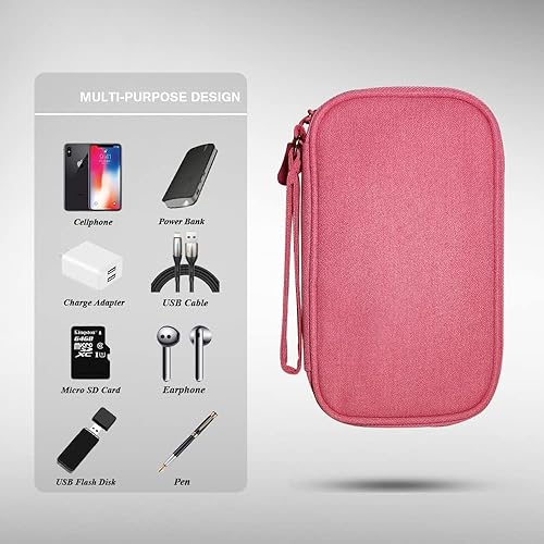Miniatura 6 de Bolsa organizadora de electrónica, organizador de cables, organizador de viaje a prueba de golpes, funda de transporte para auriculares, Powerbank,