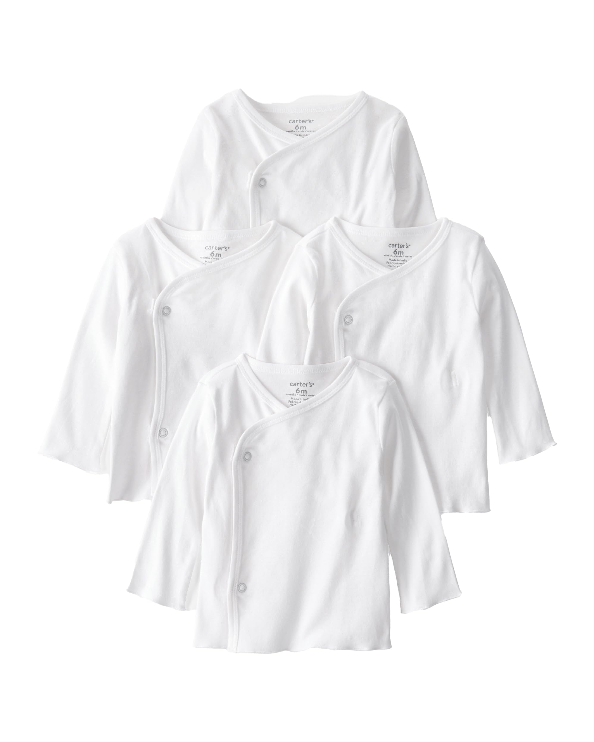 Carter's Unisex 4er Pack Langarm Side Snap Fäustlinge Manschette Shirt