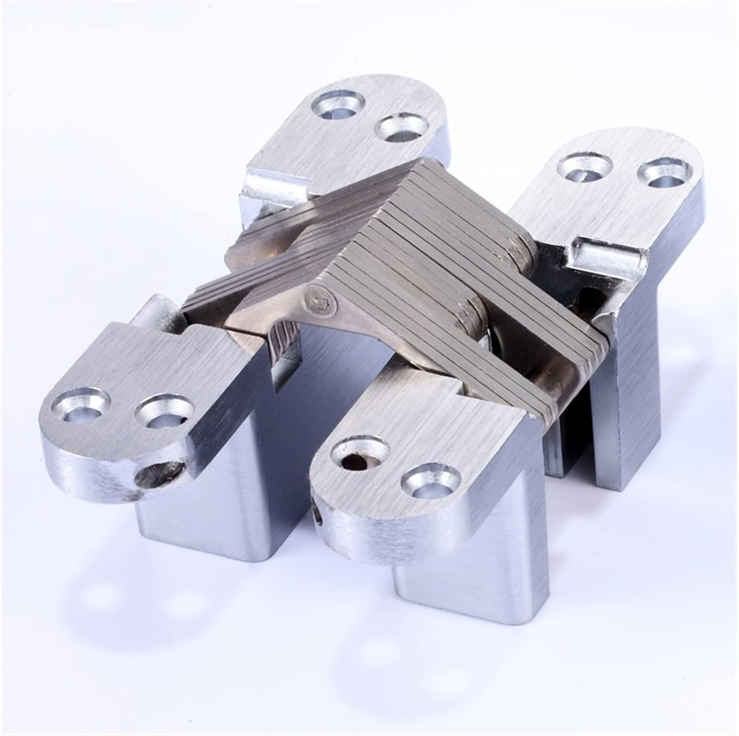 Stainless Steel Concealed Hinges, 16 * 70mm Built-in Concealed Cross Cross Heavy Duty Folding Door Hinges, Furniture Hardware, Suitable for Doors, Cabinets, Drawers Hinges