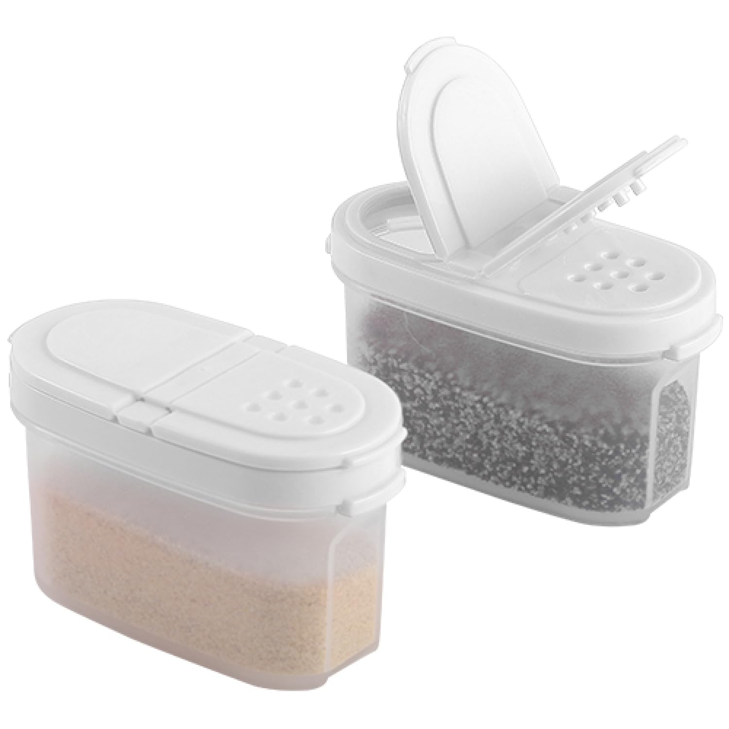 SIGNORA WARE Spice Jars with Lids - 4 oz Refillable Empty Airtight Spice/Seasoning Containers Set -2 in 1 Pour/Sift Shaker Lids Clear Plastic Spice/Seasoning Organizer Kitchen/Travel 4 pk