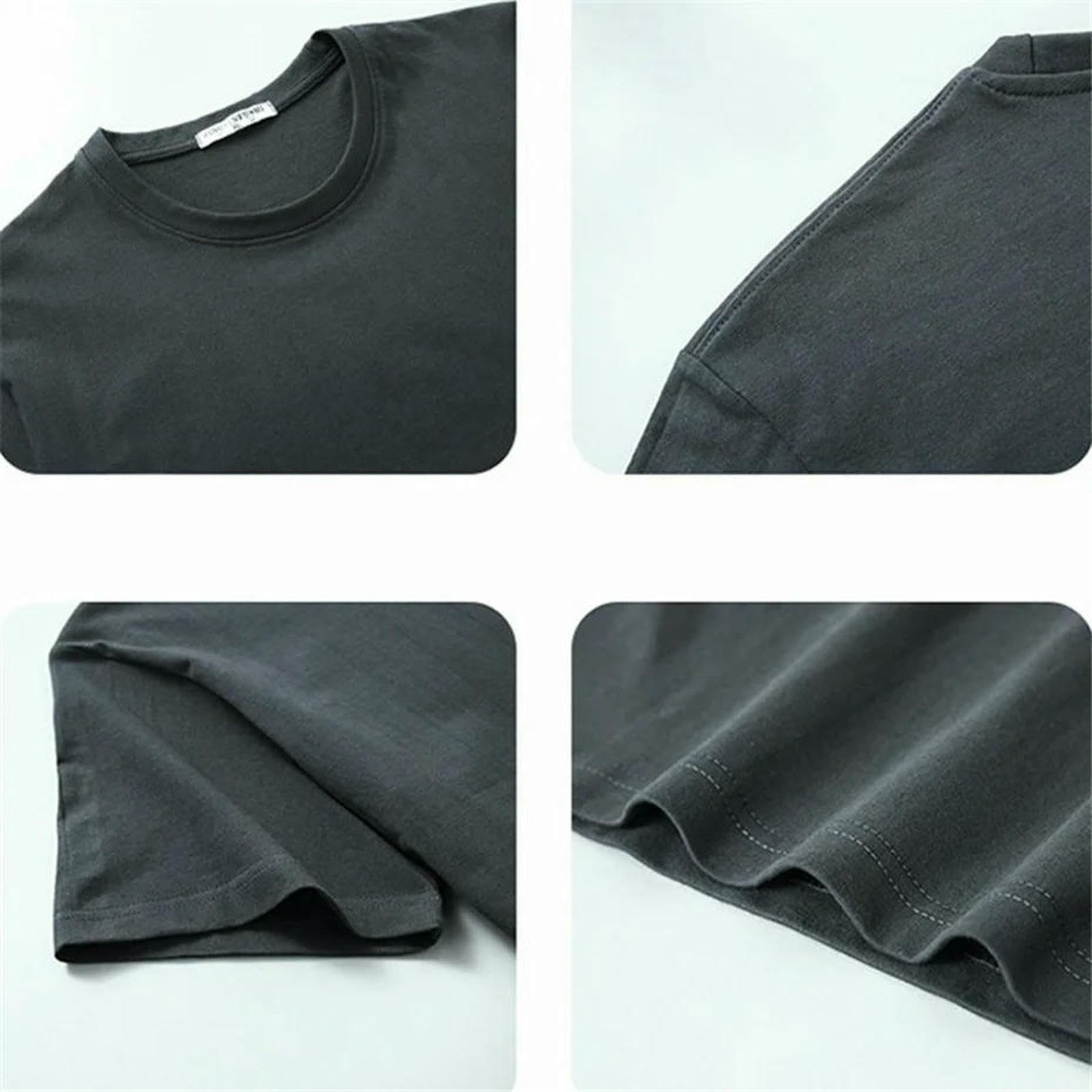 Męski T-shirt plus size, na lato, bawełna, casualowy, krótki rękaw, luźny krój, miękki, wygodny T-shirt, duże, uniwersalne, szare, 12XL
