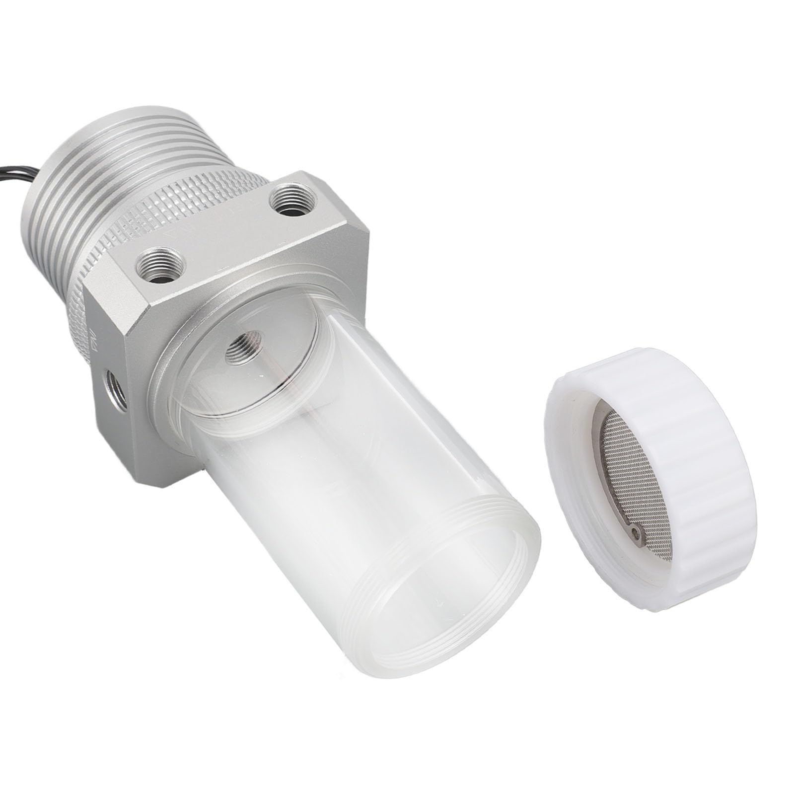 Jiawu Tanque de Bomba de Enfriamiento de Agua con Polvo de Polvo 30 Filtro de Malla 1100L/H 5900 U/min G1/4 Tanque de Bomba de Aluminio para Enfriamiento de Agua de PC Estable (SILVER)
