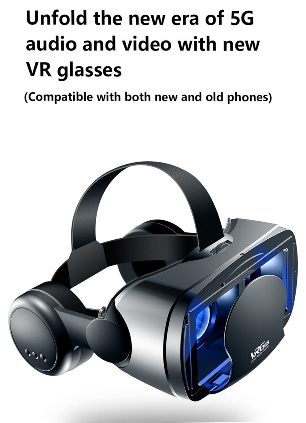 Gafas 3D VR Auriculares de Realidad Virtual para películas 3D VR & Juegos VR Sistema de Cuidado Ocular Anti Bluelight para teléfonos Inteligentes Android & iOS con Mini Control Remoto (Negro)