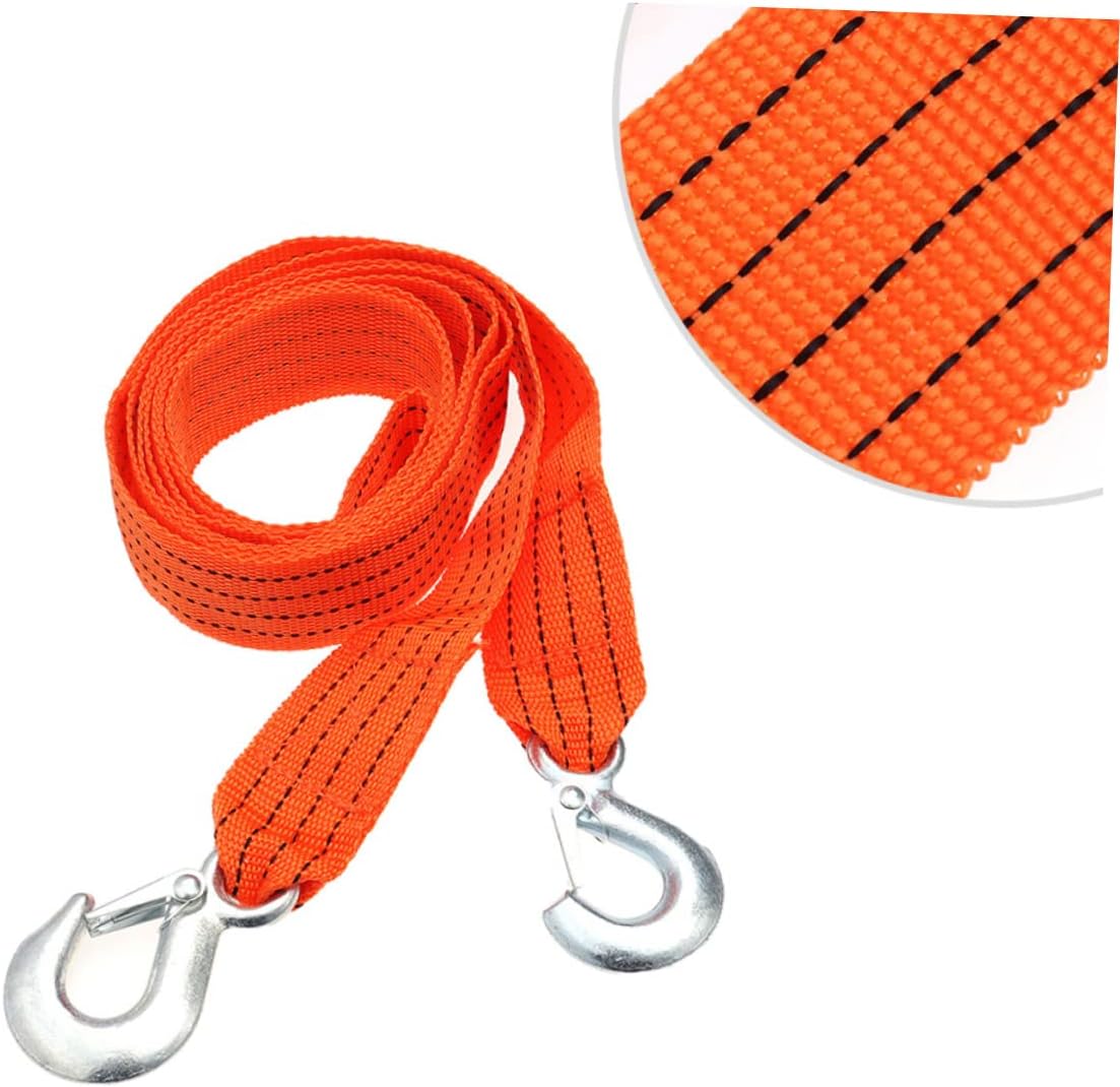 4m Meters Nylon Tow Rope for Outdoor Car Towing Heavy Duty Winch Strap Forged Hooks Sturdy Trailer Recovery Kit for Roadside Emergencies
