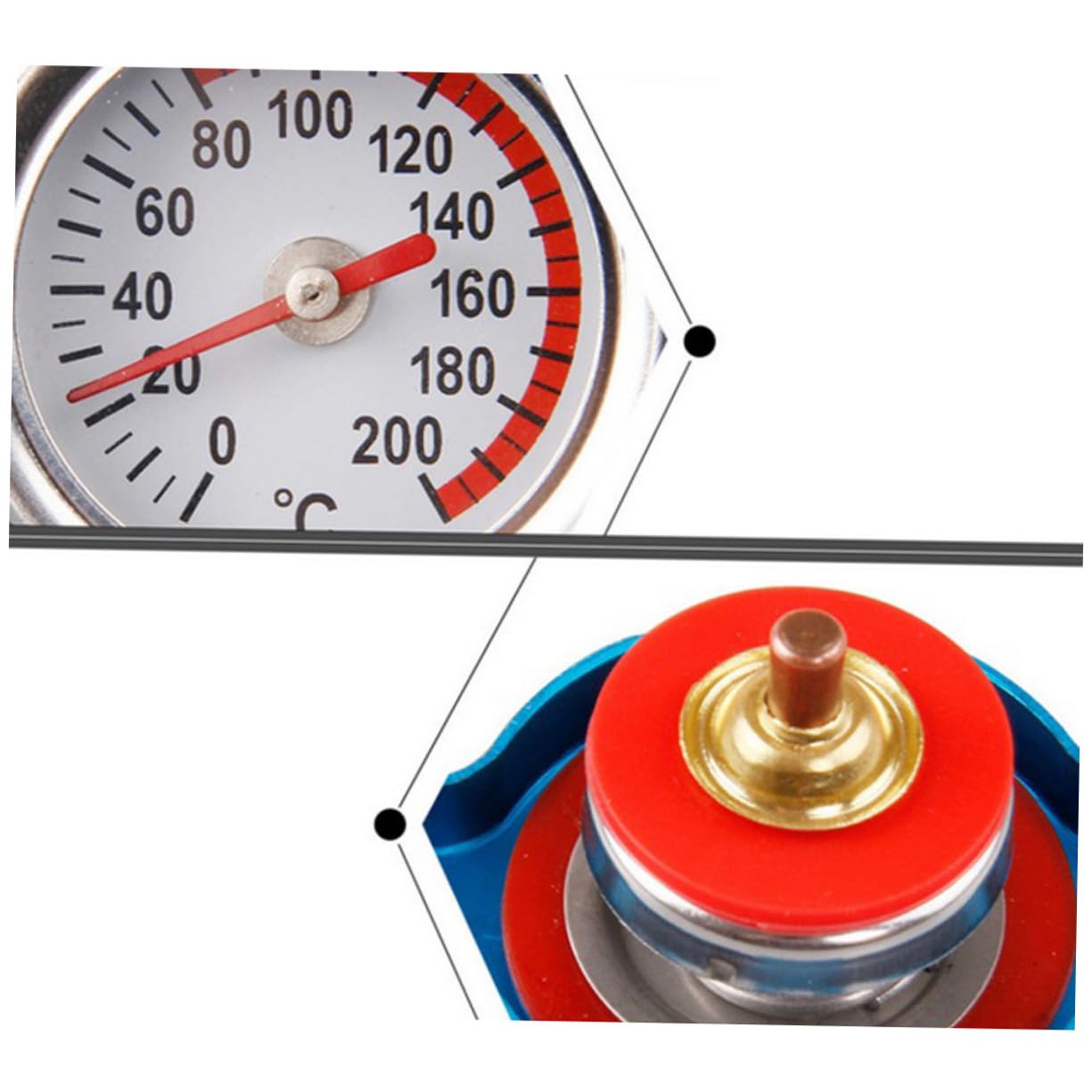 Tapa del Tanque del Radiador con Medidor de Temperatura 1.3 Bar