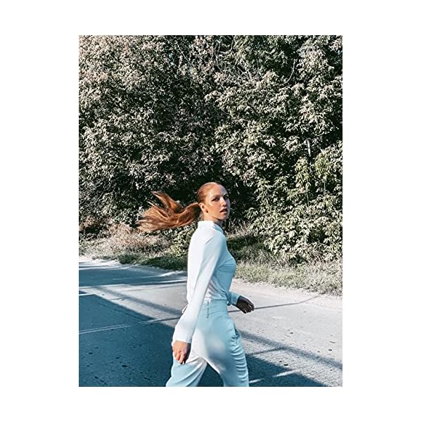 Soneven-Womens-Golf-Shirt-Moisture-Wicking-Long-Sleeve-Shirt-Half-Zip-Pullover-Athletic Women's White Golf Shirt Moisture Wicking Long Sleeve Shirt Half Zip Pullover Athletic(White,M