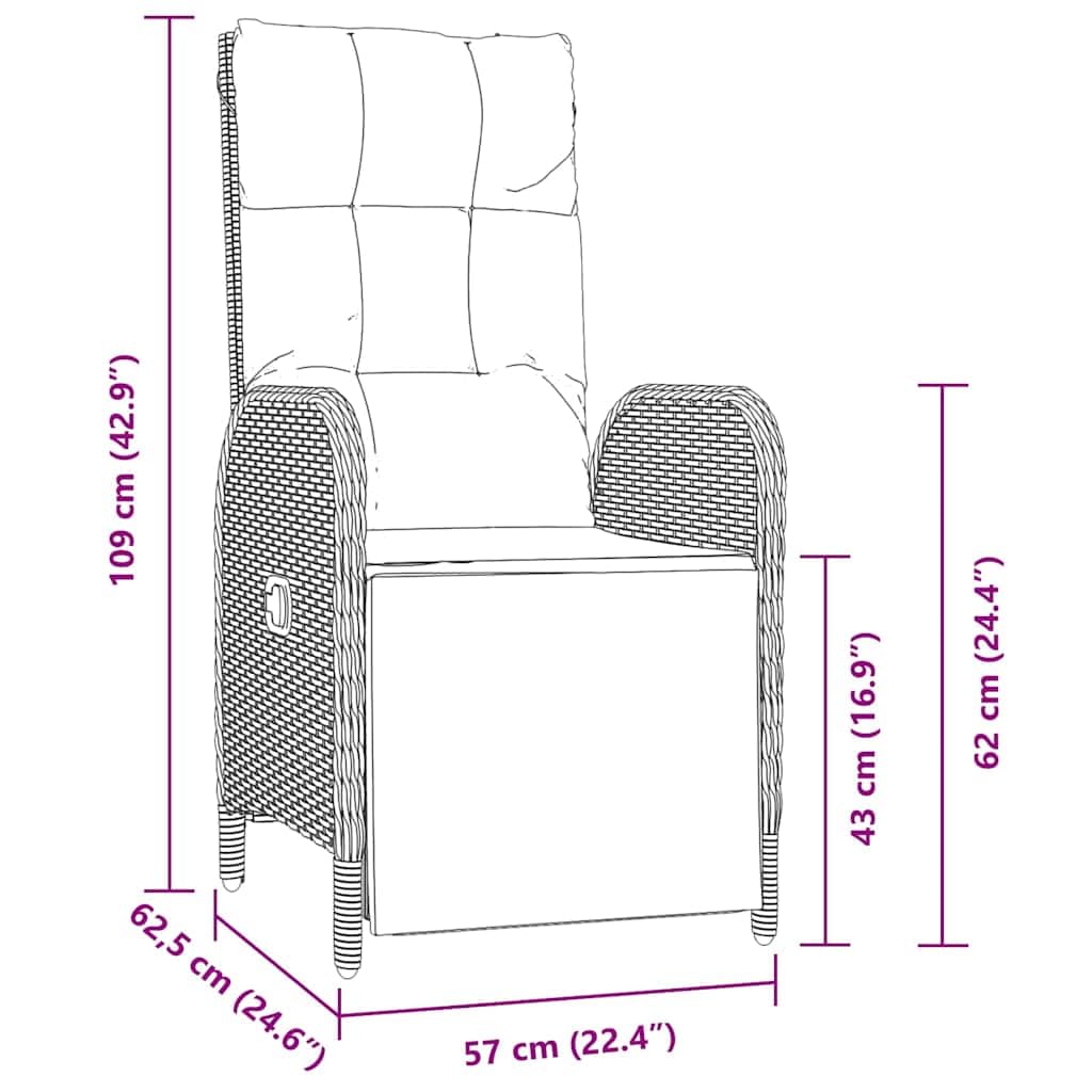 7-częściowy zestaw mebli ogrodowych z poduszkami, czarny polirattan, 6 miejsc siedzących, stół 160 x 80 x 73 cm, odporny na warunki atmosferyczne, zestaw mebli outdoorowych na taras, balkon