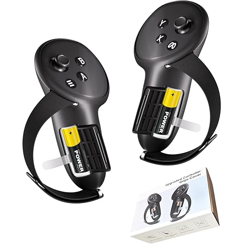 Upgraded Controller Grips Cover for Meta Quest 3/3s, Adjustable Comfort Controller Grips Wrapped in Durable Silicone Covers - Elevate Your Gaming Experience with Anti-Slip & Sweat-Proof Design