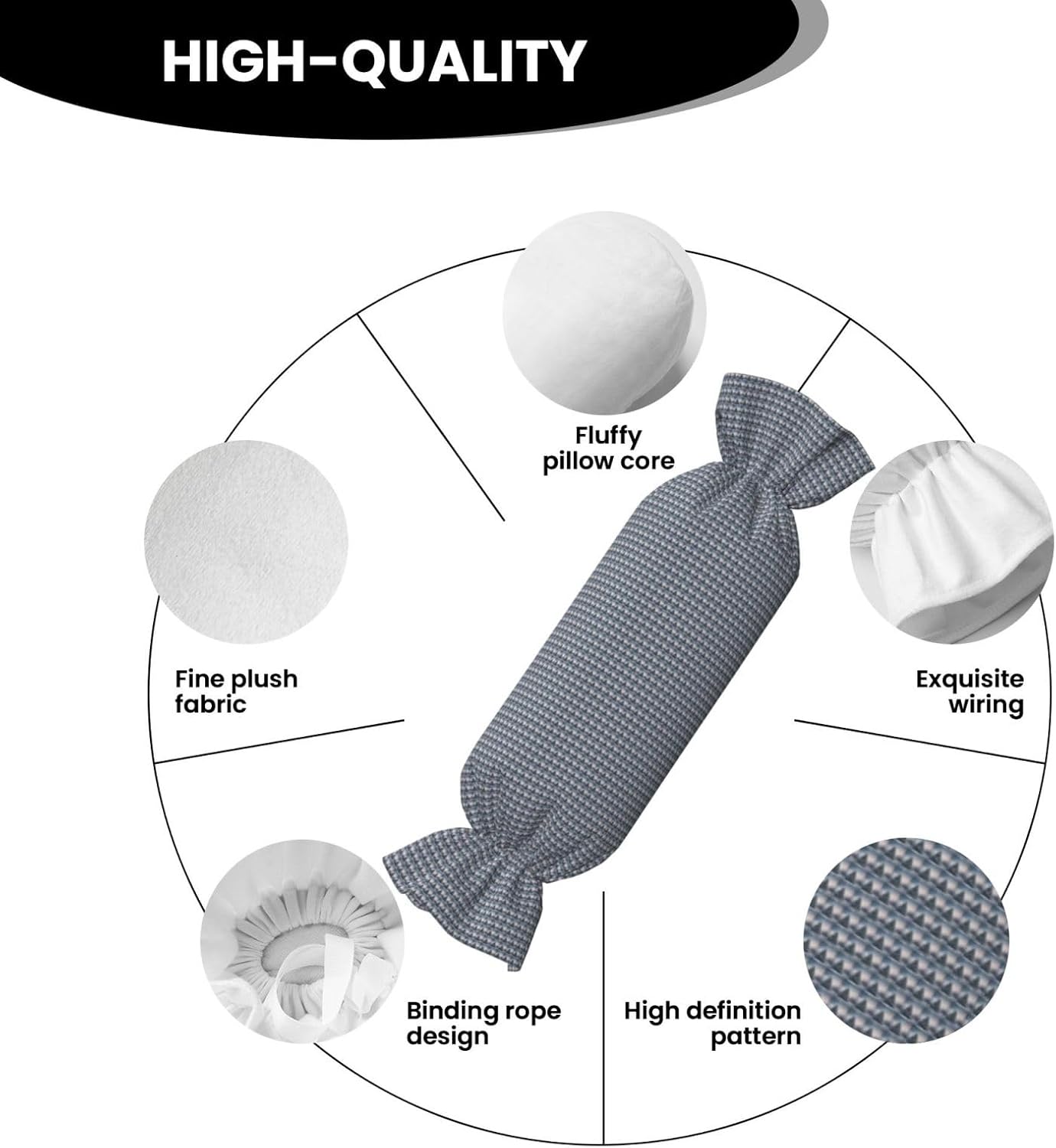 Christmas Tree Snow Print Candy Cylindrical Pillow Eco-Friendly Round Bolster Bedroom Travel Versatile Use