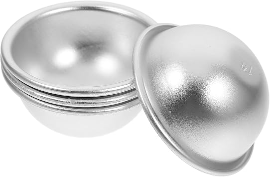 4Pcs Aluminum Hemisphere Pans DIY Cake Molds for Bath Bombs and Pastry Crafting Lightweight Baking Moulds for Food and Desserts