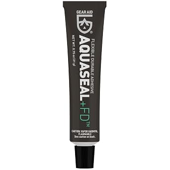 GEAR AID Aquaseal FD Flexible Durable Repair Adhesive for Fixing Tears and Holes in Waders, Wetsuits, PVC Inflatables, Vinyl and Outdoor Gear, Dries Clear, 0.75 oz, 1 Pack