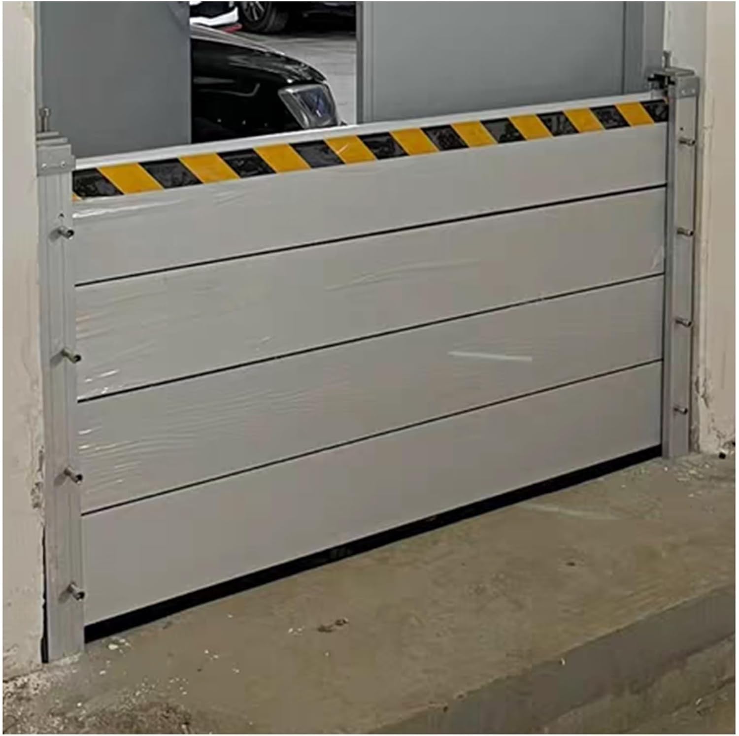 Barrière inondation porte garage alu amovible avec bande sécurité