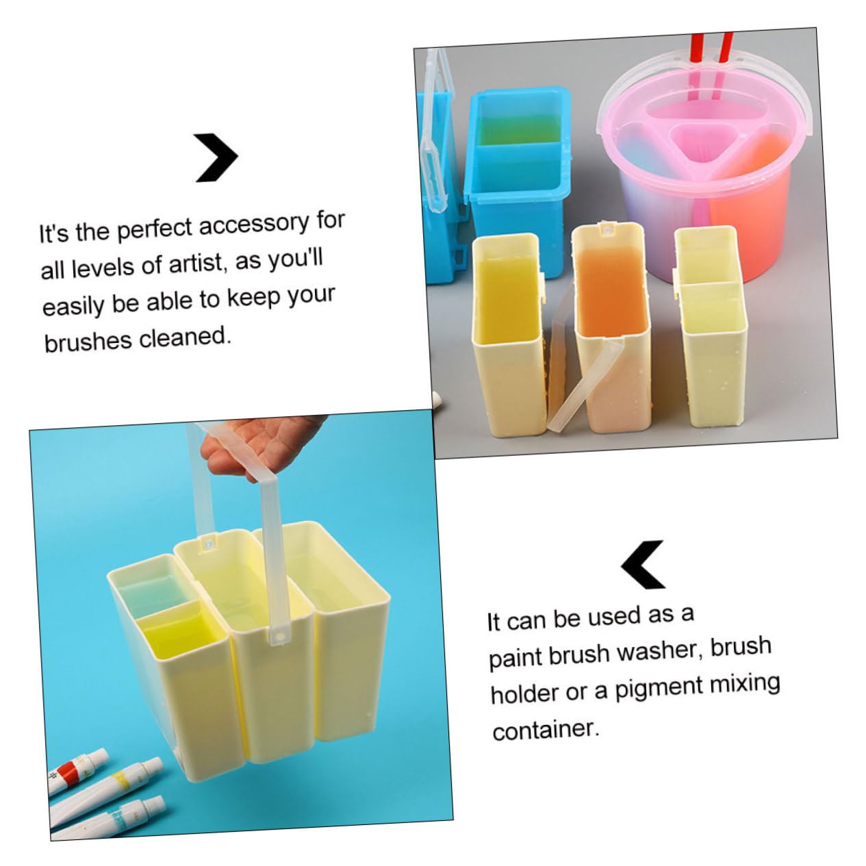 CIMAXIC Mixing Bucket Brush Washer Space-Saving Painting Brush Portable Bucket