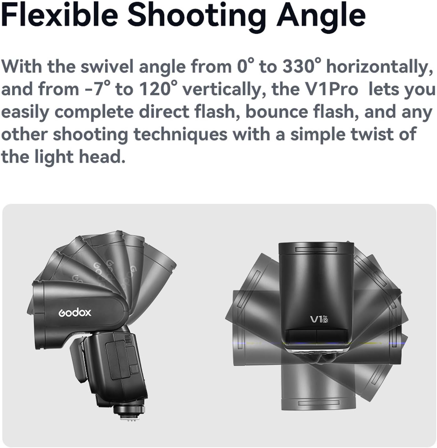 GODOX V1 PRO O 2.4G Wireless Camera Flash 1/8000s HSS 1.3s Recycle Time with M/TTL Flash Mode with Power Supply Port & Detachable Sub Flash Speedlite Compatible with OM System Cameras
