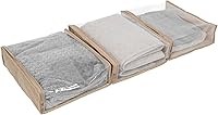 Vista 11 de Household Essentials Bolsas de almacenamiento para suéter con cremallera para debajo de la cama con panel de visión transparente, juego de 3