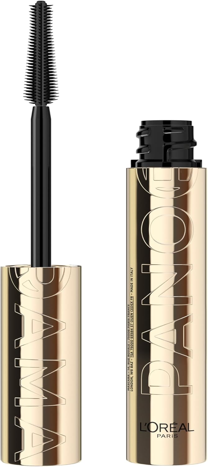 L’Oréal Paris Volumizing Mascara, Fan Lashes, Wider Look, Suitable for Sensitive Eyes, Enriched with 5% Stretchflex Complex, Lump-Free, Panorama by Volume Million Lashes, Black
