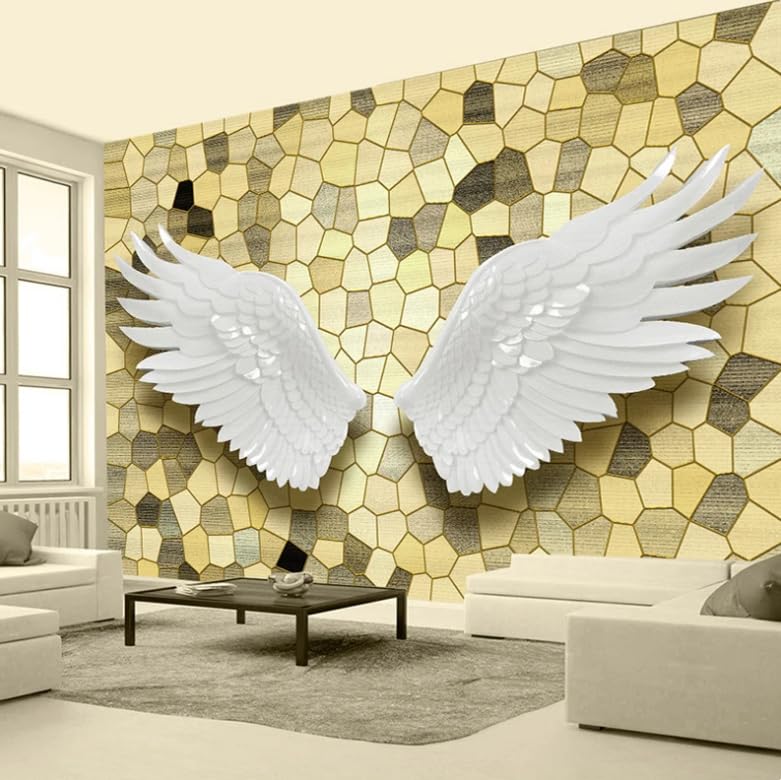 Papier peint photo ailes d'ange 3D fresque murale de salon 200x140 cm