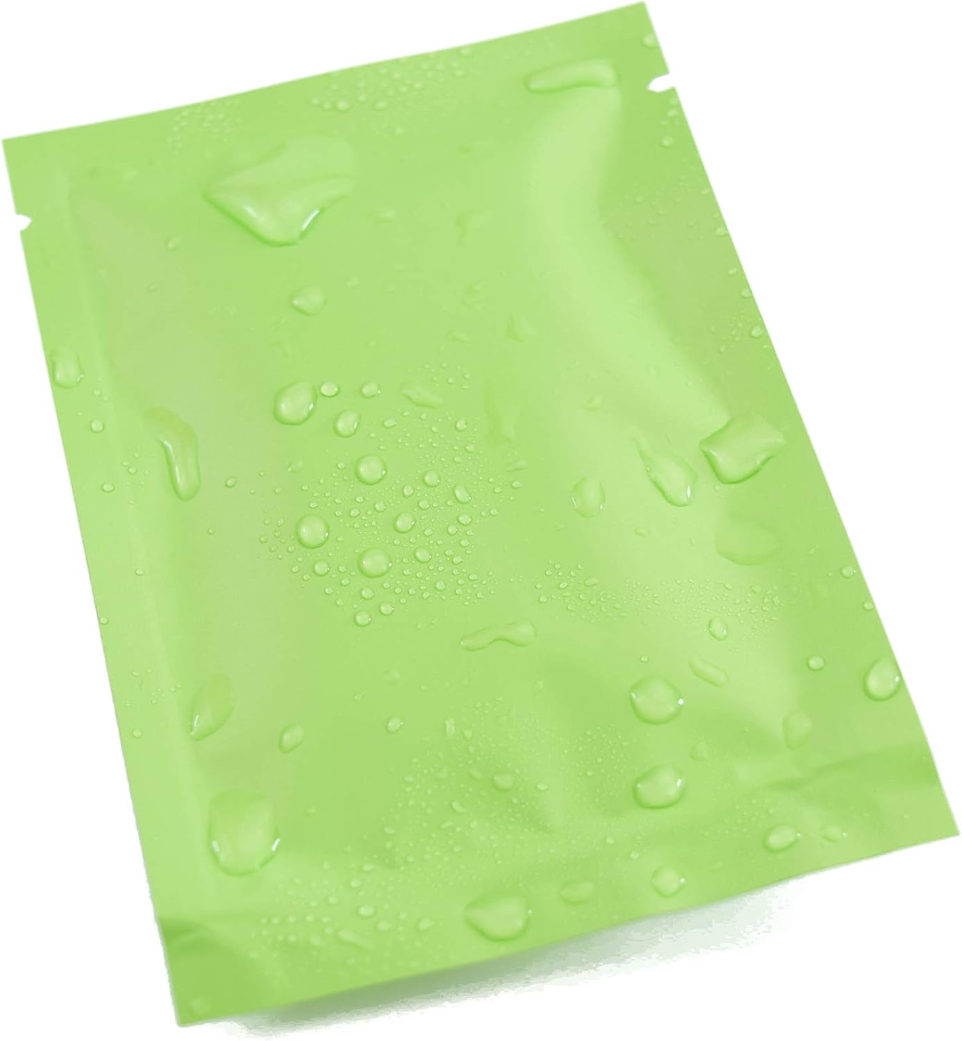 QQ Studio 100 PCS Metallic Mylar Foil Open Top Sealable Bags (12x18cm(4.7x7"), 100x Green)