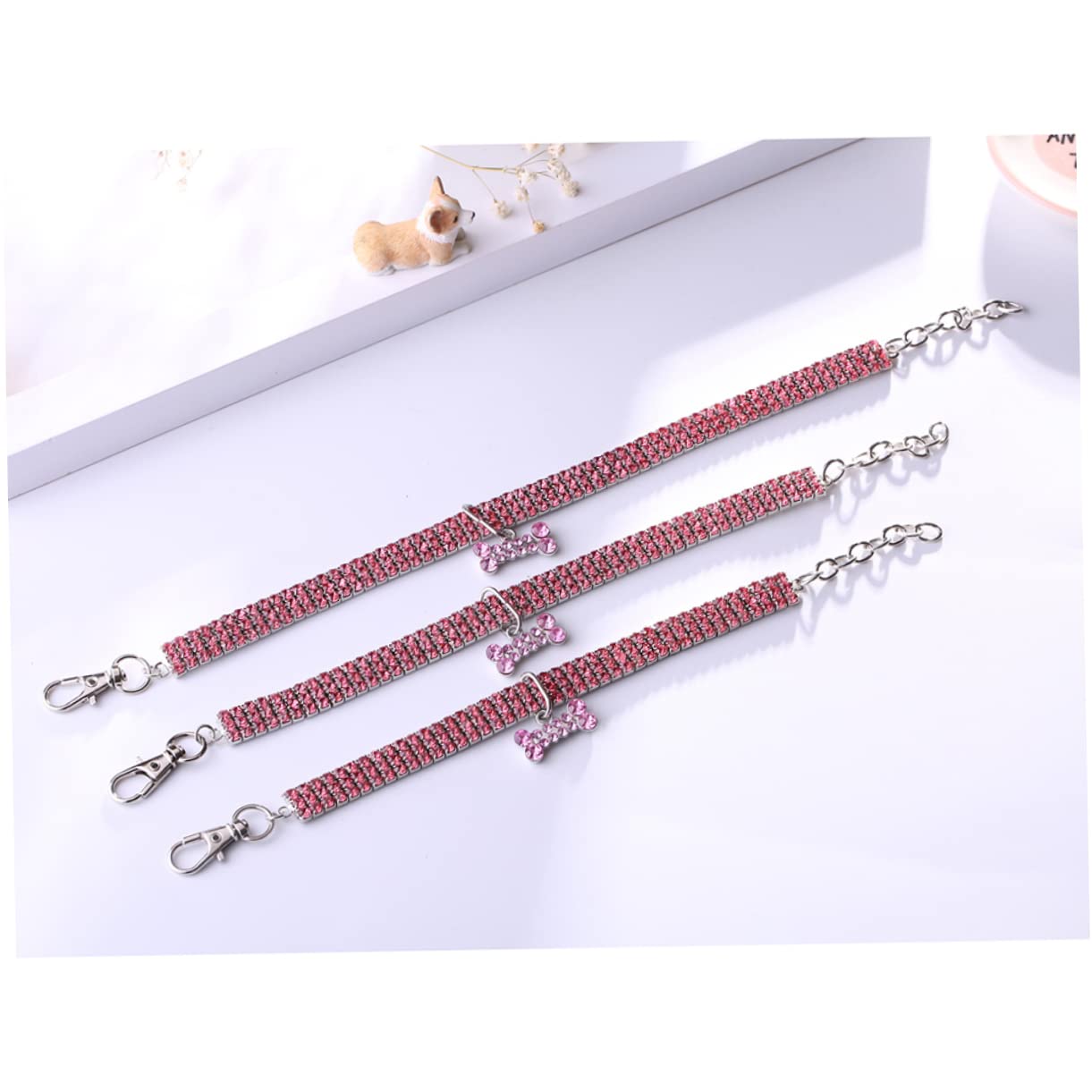 HAPINARY Elegant Rhinestone Dog Necklace Fashion Pet Supplies Pet Collar Decor Large Size Collar for