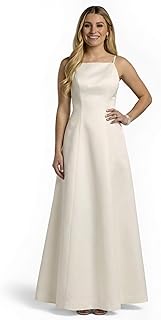 Satin A-Line Open Back Wedding Dress