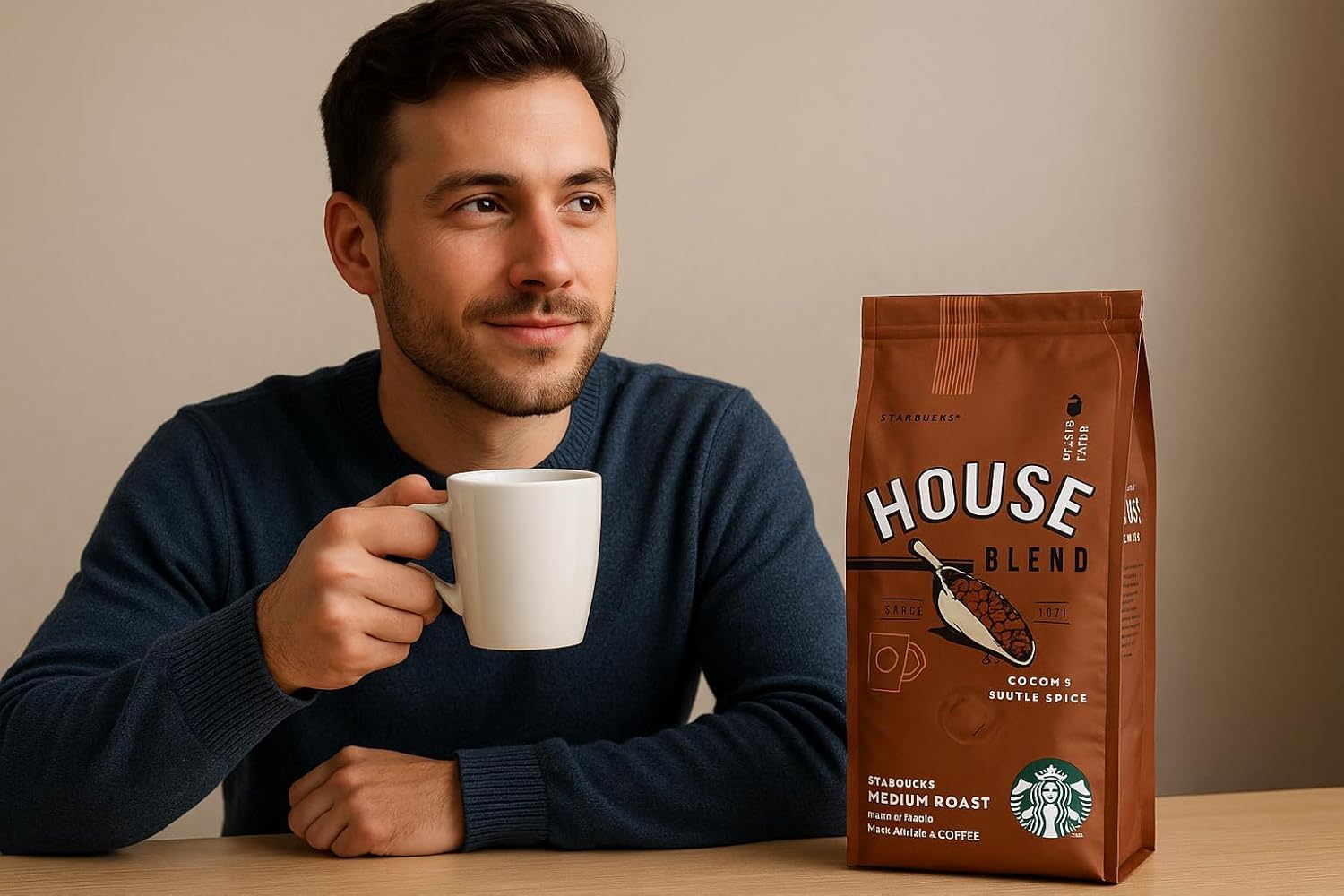 Starbucks House Blend Medium Roast Whole Bean Coffee, 100% Arabica