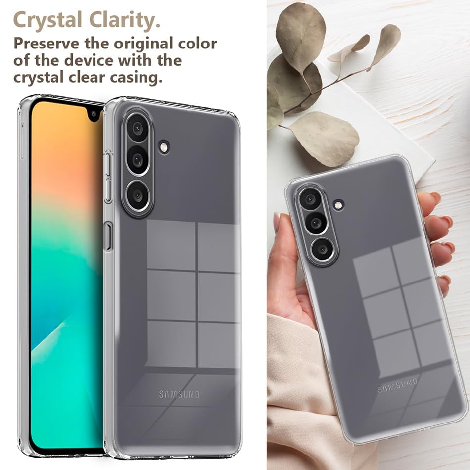 Image of JGD PRODUCTS for Samsung Galaxy F56 5G Premium Transparent Hybrid Soft Slim Dust Proof Back Case Cover with Camera Protection