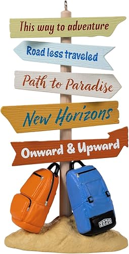 Miniatura 7 de Hallmark Adorno navideño de recuerdo 2020 con fecha de año, nuevos horizontes por delante (viajes, graduación, jubilación) (1799QGO1971)
