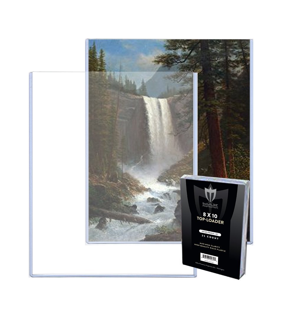 (25) 8x10 MAX Pro Photo/Print Hard Rigid Ultra Clear Toploader Holder - 25ct