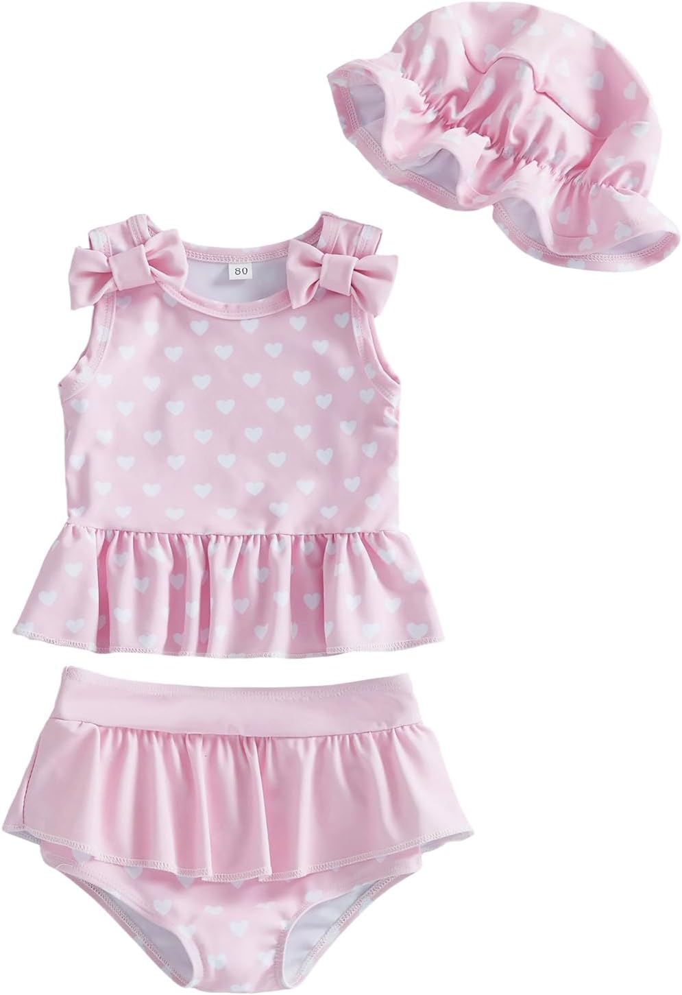 Baby Swimsuit Girl Toddler Bikini Sets Sleeveless Ruffle Striped Bathing Suit Infant Beach Swimwear
